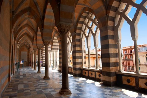 The Moorish style atrium of Amalfi Cathedral
