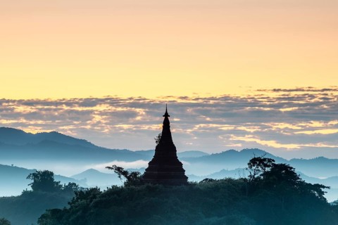 Pagoda surrounded by trees