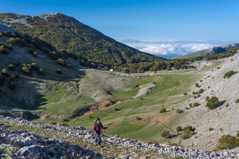 Woman hiking in the Parco delle Madonie