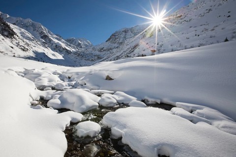 Winter landscape with Pitze brook