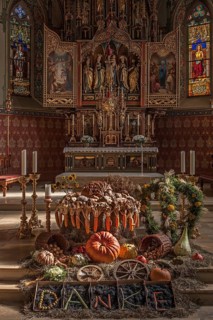 Thanksgiving decorations in St Pelagius Church