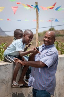 Father with two children