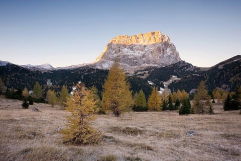 Mt Langkofel or Sasso Lungo from the Gardena Pass road