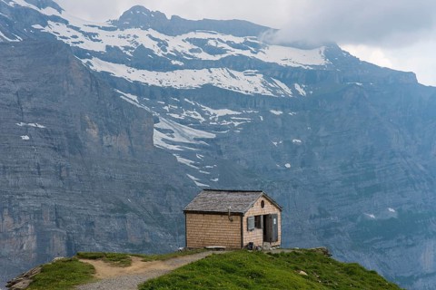 Mittellegi Hut on the Mittellegi ridge of the Eigers