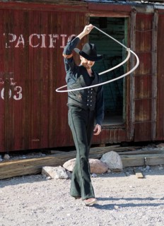 A lasso artist performing