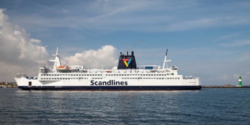 Lighthouse and a ferry from Scandlines