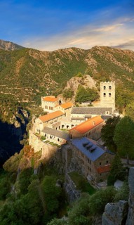 First Romanesque or Lombard Romanesque style Abbey of Saint Martin-du-Canigou