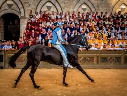 Palio di Siena horse race on Piazza del Campo
