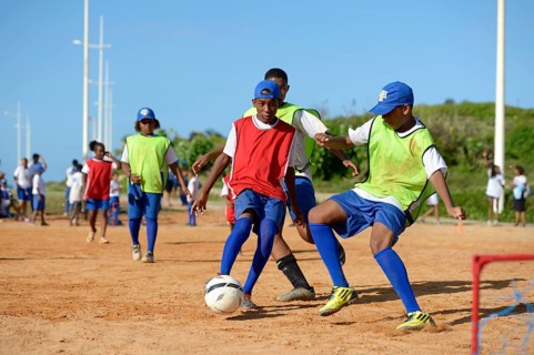 Soccer event for children and young people from poor neighborhoods