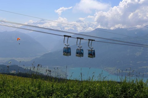 Three gondolas at Mt Niederhorn