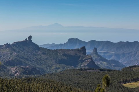 View from Pico de las Nieves towards Roque Nublo Mountain