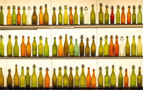 Collection of old beer bottles