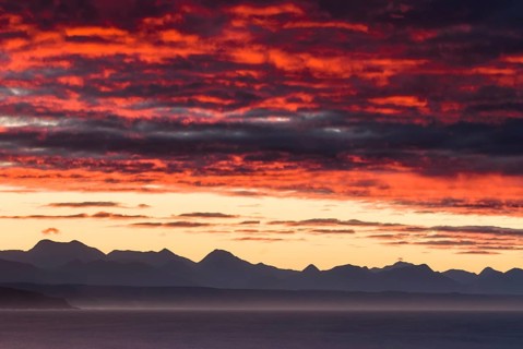 Sunrise on the coast of the Indian Ocean