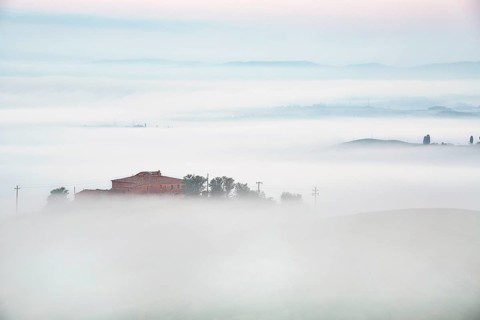 Fog in the valleys of the Crete Senesi