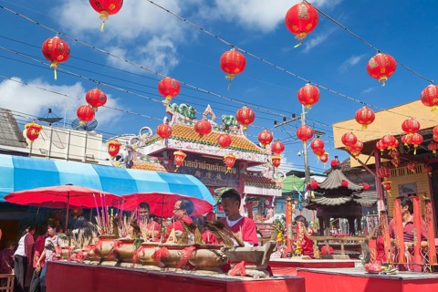 Chinese New Year celebrations held at Songkhla City Pillar Shrine on Nang Ngam road