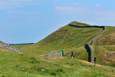 Hadrian's Wall meandering through the landscape