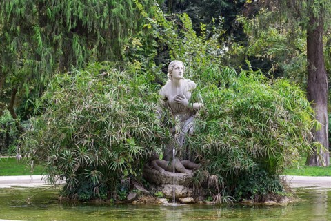 Fountain in the park at the Pincio