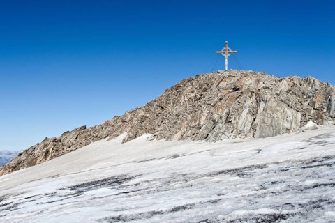 Summit cross of Mt Weissseespitze
