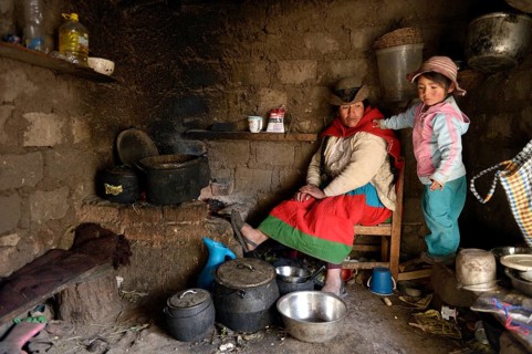 Mother and daughter in a traditional kitchen
