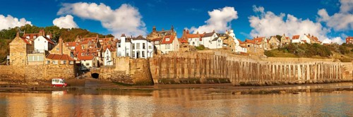 Panoramic view of the harbour of Robin Hood's Bay