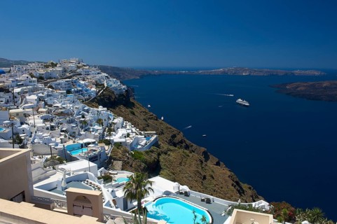 Firostefani and Imerovigli with views of the Caldera