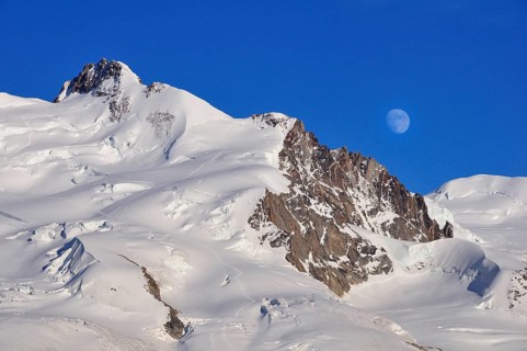 Moonrise over Monte Rosa with Dufour Peak