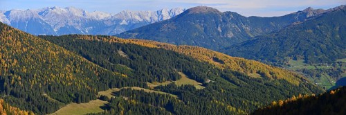 Patscherkofel mountain and tyrolian landscape in autumn