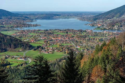Rottach-Egern and Tegernsee lake with Wallenberg mountain