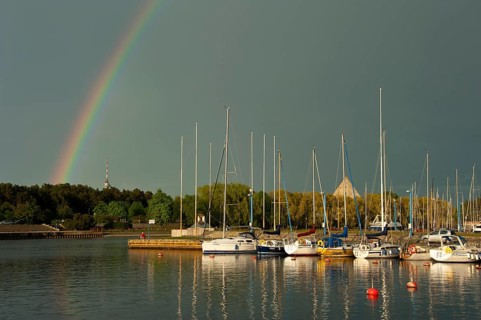 Rainbow over the Pirita marina
