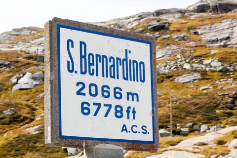 Sign on the San Bernardino pass