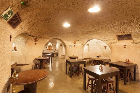 Cave-like rooms of the Tagoror Restaurant