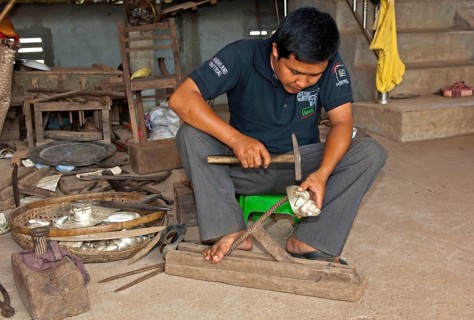 Silversmith creating jewellery