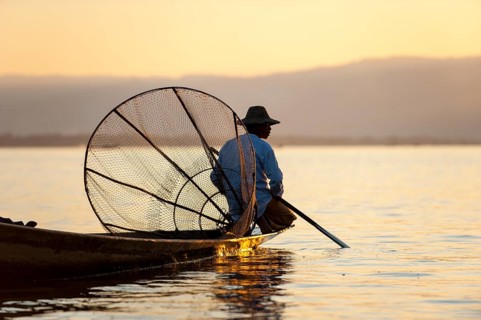 Fisherman in the evening light