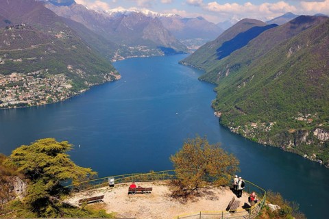 View onto the eastern tip of Lake Lugano looking towards Porlezza