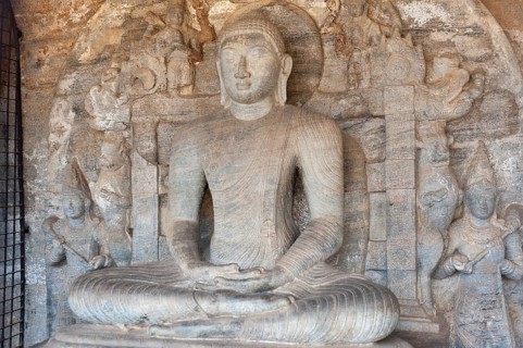 Rock relief of Buddha in a meditation posture