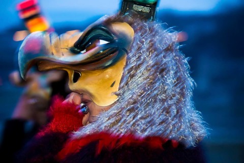 Mask at the Morgenstraich carnival parade