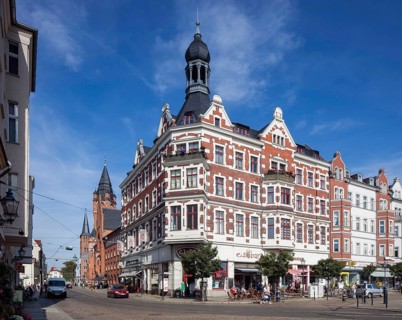Historic commercial and office buildings on Schlossplatz square