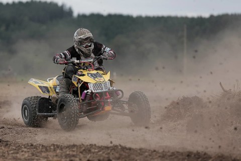 Quad rider on a field