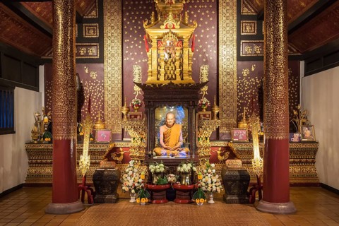 Life-like statue of a revered monk