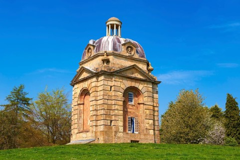 The late Baroque 'Pepper Pots' at the west entrance of Stowe House