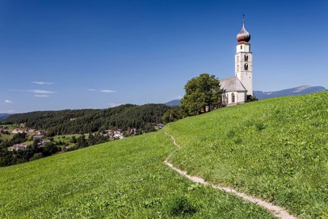 St Valentin chapel in the Siusi area above Siusi allo Sciliar