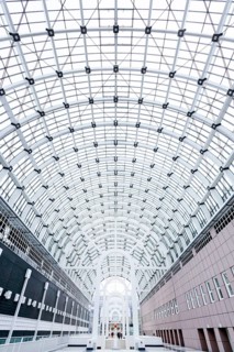 Glass roof of the Galleria exhibition hall at the Frankfurt Messe