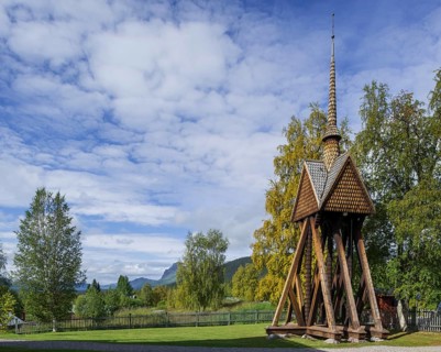 Bell tower of the stave church in Kvikkjokk
