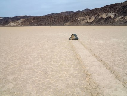 Track created by one of the mysterious moving rocks at the 'Racetrack'