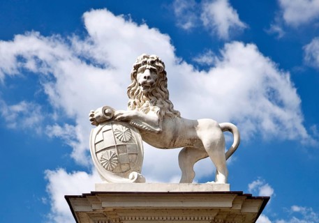 Lion sculpture near Schloss Nordkirchen Palace