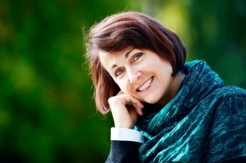 Smiling woman outdoors