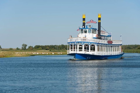 River Star paddle steamer on the Prerower Strom river