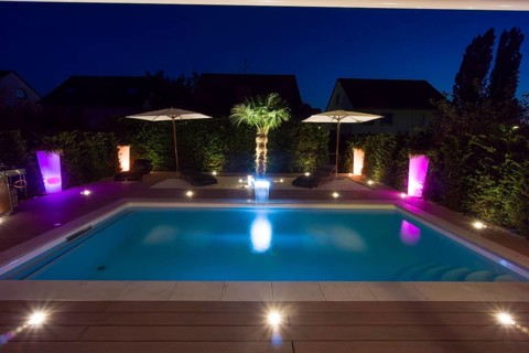 Private garden with a pool