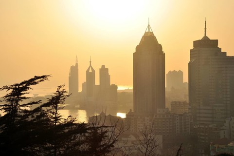 Skyline by the sea in Qingdao