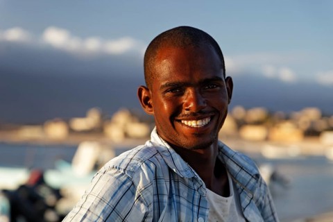 Smiling Omani man